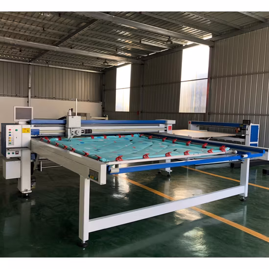 自動コンピュータ化された単一の多針シャトル織物ステッチキルティングマシン